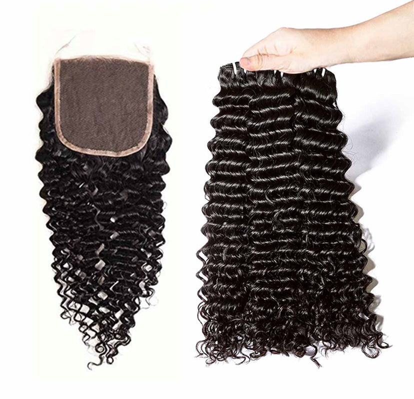 Deep Wave 3 Bundles with HD 5x5 6x6 Closure Burmese Virgin Hair