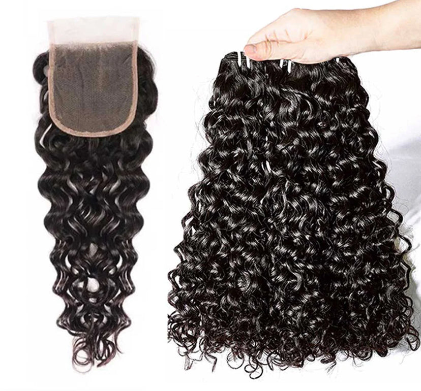 Water Wave 3 Bundles with HD 5x5 6x6 Closure Burmese Virgin Hair