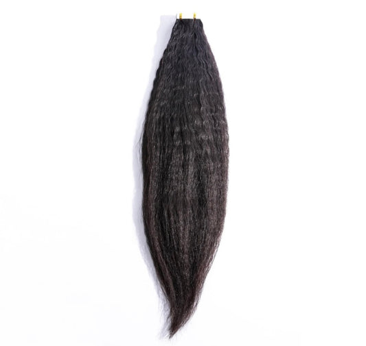 Burmese Hair Kinky Straight Tape Ins Extensions for Black Hair Human Hair Extensions 100g/ 40Pcs