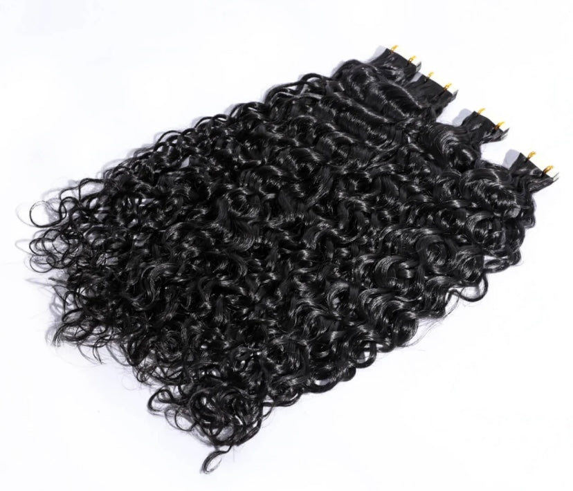 Burmese Hair Water Wave Tape Ins Extensions for Black Hair Human Hair Extensions 100g/ 40Pcs
