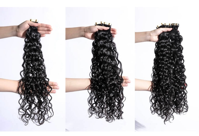 Burmese Hair Water Wave Tape Ins Extensions for Black Hair Human Hair Extensions 100g/ 40Pcs
