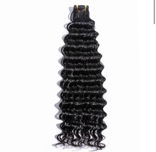 Burmese Hair Deep Wave Tape Ins Extensions for Black Hair Human Hair Extensions 100g/ 40Pcs